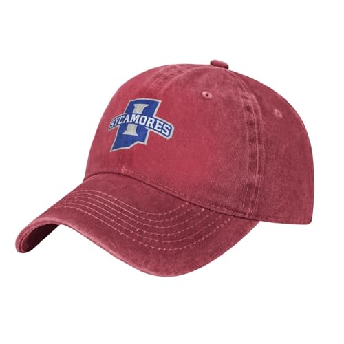 Indiana State Sycamores Original University Logo Unisex Adjustable for Hat Baseball Cap Casquette Red
