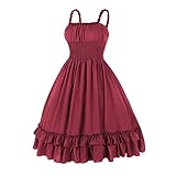 Photo Gallery zzeqyg abito elegante da donna tinta unita con coulisse e volant senza maniche abito vittoriano rinascimentale, rosso, medium Photo Gallery zzeqyg abito elegante da donna tinta unita con coulisse e volant senza maniche abito vittoriano rinascimentale, rosso, medium