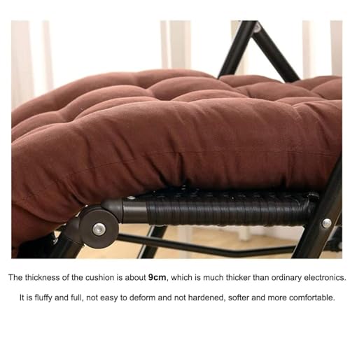 Image of KYNE Rocking Chair Cushion 18 x 50 Inch Thick Tufted Chair Cushion with Backrest and Seat Pad Soft Premium Fabric Polyester Filling Non Slip Indoor Outdoor Rocking Chair Replacement Cushion (Brown)