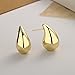 Chunky Gold Earrings Dupes for Women Trendy 14K Gold Plated Earring Lightweight Waterdrop Hollow Hoop Hypoallergenic Earrings Fashion Jewelry Gifts for Women