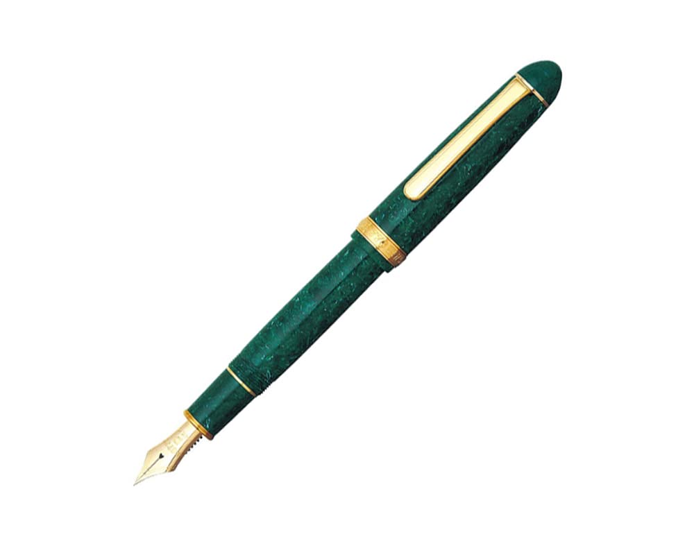 プラチナ　#3776 セルロイド万年筆 エメラルド　14k 太字　未使用美品！ 新品)PLATINUM プラチナ 万年筆 #3776 セルロイド #45