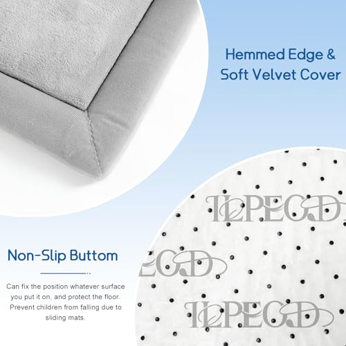Image of Baby Play Mat for Floor Nursery Rug Muscle Mat Area Rug Playroom Rug 59 inchx59 inch Playpen Mat Elastic Foam 1.3 inch Thick Crawling Mat for Babies,Toddlers, Infants, Kids,A Light Gray