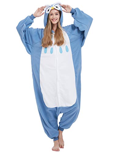 ULEEMARK Adulte Unisexe Anime Animal Costume Cosplay Combinaison Pyjama Outfit Nuit Vetements Onesie Kigurumi Halloween Costume Soiree de Deguisements, Hibou