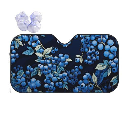 Pare-soleil voiture universel anti-UV efficace avec ventouses solides motif myrtilles 70x130cm