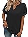 WIHOLL Spring Tops for Women 2026 Plus Size Summer Short Sleeve Tshirts Trendy Casual Blouses Fashion Clothing 3XL Black