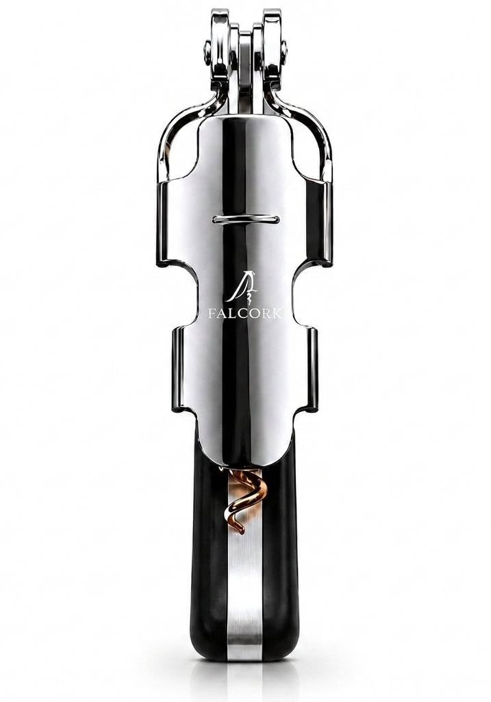 Tire-Bouchon pour Professionnels - FALCORK 249 Protection - À 2 Étapes avec Levier Fixe et Bascule Anti-Casse de Bouteille, Conçu pour un Débouchage Fluide et Contrôlé des Bouchons Longs Jusqu'à 49 mm