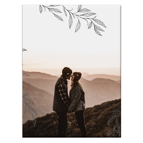 Wanapix | Azulejo Personalizado con Foto y Texto | Azulejos de Cerámica | Azulejo Decorativo | Regalo Original | 20x25 cm | Leaves