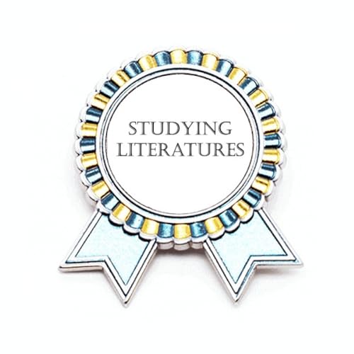 Broche médaille littérature en métal pour afficher votre passion des lettres