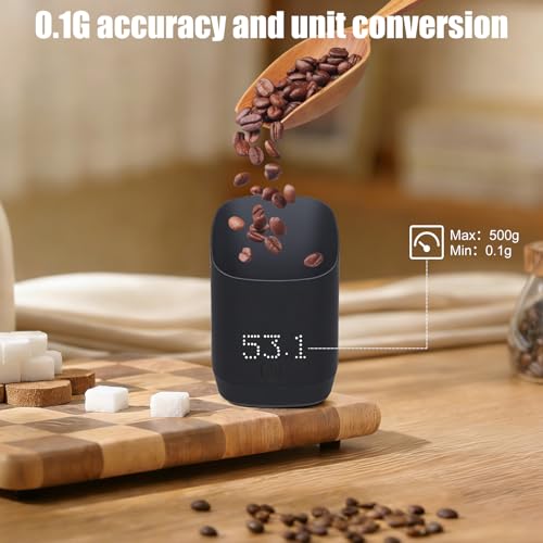 Image of Digital Coffee Bean Scale Cup with LED Display, High-Precision Espresso Scale & Digital Coffee Bean Scale with Cup, Smart Coffee Scale for Home Baristas,Black