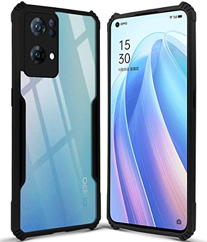 Image of Jkobi Back Cover Case for Oppo Reno7 Pro 5G | Reno 7 Pro 5G (Shockproof with Polycarbonate Clear Panel | Professional Black)
