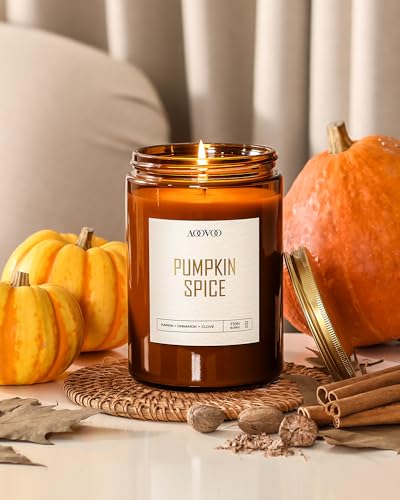 Image of AOOVOO Pumpkin Spice Candles - 22 oz Scented Candles, Aromatherapy Candle, Soy Candle for Home Scented