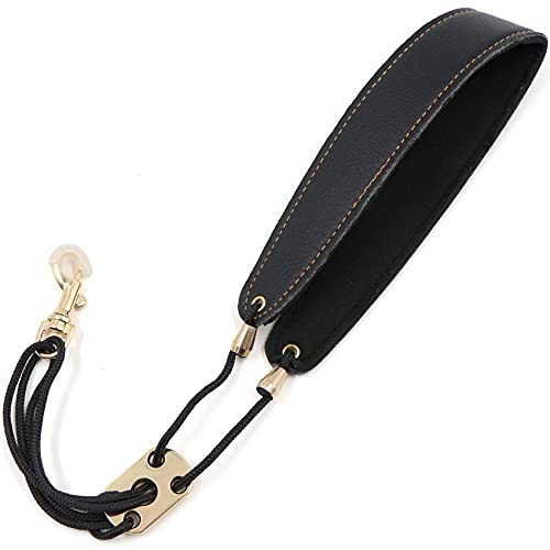 Correa para saxofón Lemgyiamz con gancho, acolchada ajustable de piel y mosquetón extraestable para saxofón, alto, tenor, soprano, barítono