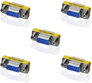 iYueMps 5pcs DB9 Serial RS232 9 Pin Adapter Gender Changer by Converter ( Female to Female)