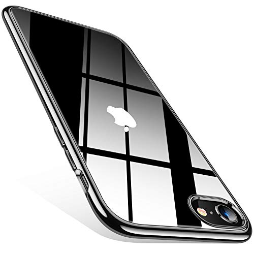 TORRAS Crystal Clear for iPhone 16 Pro Case, Ultra-Thin [Non-Yellowing] [Military Protection] Slim Fit Silicone TPU Cover for iPhone 16 Pro Phone Case, Soft, Black, 6.3 inch, Clear Black for