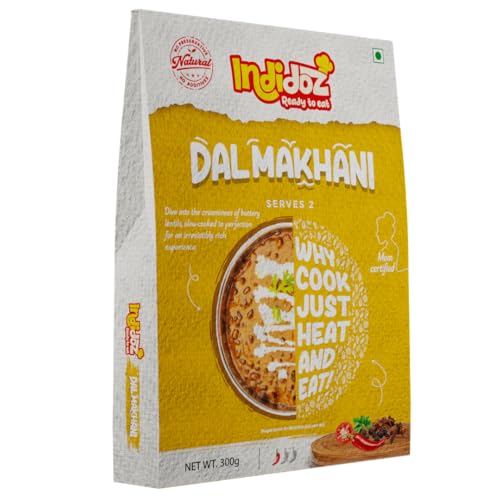 Image of Indidoz Dal Makhani Ready to Eat | Slow Cooked Whole Black Lentils in Rich Creamy Butter Gravy | Authentic North Indian Meal | Heat & Eat | No Preservatives | 300g