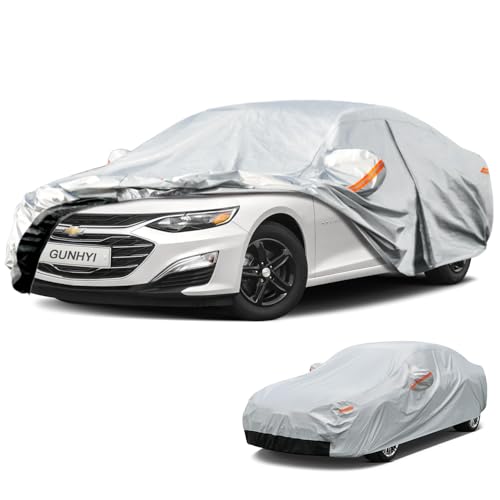Image of GUNHYI 6 Layers Car Cover Custom Fit Chevrolet Malibu (1997-2026) Waterproof All Weather, Heavy Duty Outdoor Snow Sun Rain Uv Protection (Ships from US Warehouse, Delivery 3-8 Days)