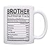Graduation Gifts for Brother Nutritional Facts Label Funny Gifts for Brother Gag Gift Coffee Mug Tea Cup White