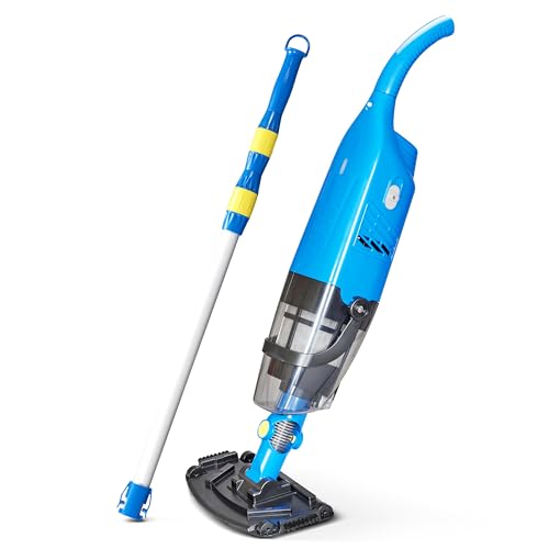 Handheld Rechargeable Cordless Pool Vacuum with Extended Battery Life, Boosted Max Motor Performance, Swivel-Neck Design, Extendable 6 Ft Telescopic Pole for Inground and Above Ground Pools