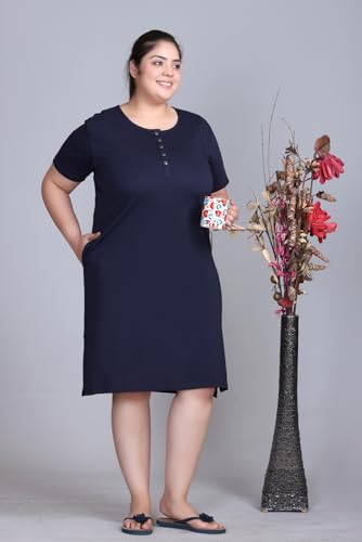 Image of In Love Women's Cotton Plus Size Nighty Chemise | Easy cotton chemise for nightwear and lounge comfort