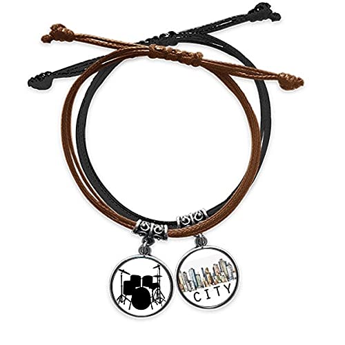 Bracelet musique batterie d'énergie en cuir et corde de main chaîne sidi pour homme