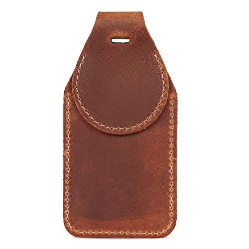 Londo Leder Luggage Tag with AirTag Holder - Leather ID Tag for Travel - Compatible with Apple AirTag, Camel - Image 2