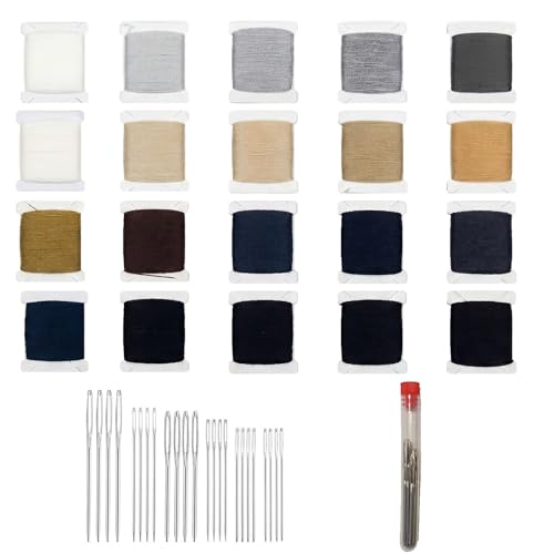 Darning Thread Yarn Kit Dark Color Series 20 Pcs x 60m