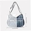 Hperu Sac en jean, sac à main en jean pour femmes décontractées sac à corps croisé en jean PU PUPROPHER JEAN Purse multi-poche de grande capacité fermeture à glissière sans poil sac en jean, lac bleu #1