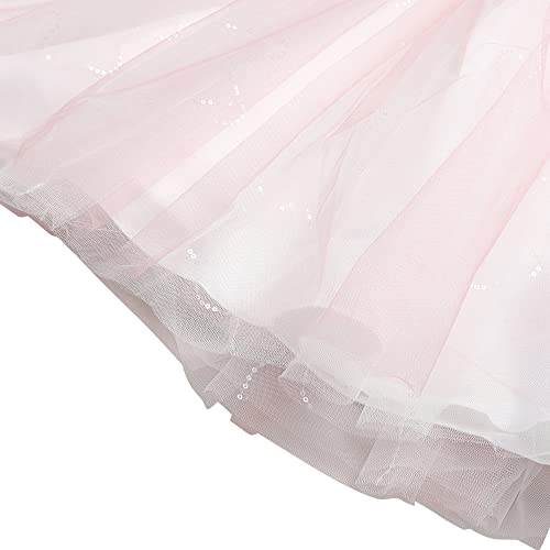 Image of Hopscotch Girls Midi Length Cotton and Polyester Floral Embellished 3 /4th Sleeve Party Dress in Pink Color