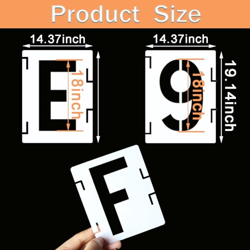 YEAJON 18 Inch Letter Stencils Symbol Numbers Craft Stencils, 42 Pcs Reusable Alphabet Templates Interlocking Stencil Kit for Painting on Wood, Wall, Fabric, Rock, Sign, DIY Art Projects - Thumbnail 2
