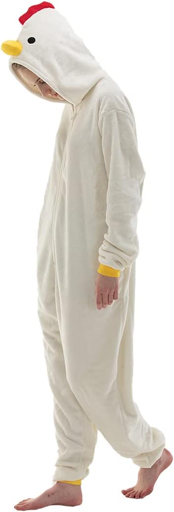 Snug Fit Unisex Adult Onesie Pajamas, Flannel Cosplay Animal One Piece Halloween Costume Sleepwear Homewear