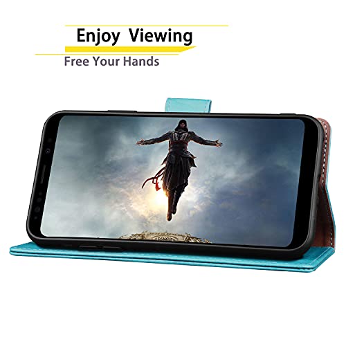Samsung Note 8 coque portefeuille SUANPOT bleu vert 6.3"