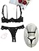 Avidlove Black Lace Lingerie Set for Women Underwire Push Up Bra with Panties Lingerie Set Black S
