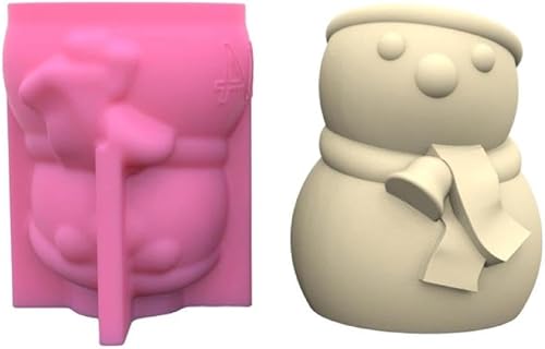 Molde de silicona para macetas de hormigón con forma de muñeco de nieve para suculentas, moldes de yeso de cemento de arcilla, moldes de yeso de