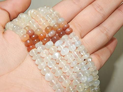 Perles en aigue-marine naturelle rondelles facettées 3x4 mm fil de 14 pouces