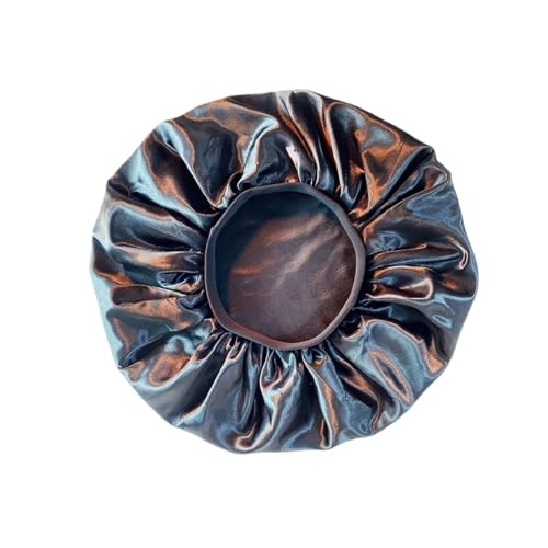 Bonnet de nuit anti-frisottis en satin noir pour cheveux texturés et volumineux
