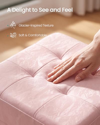 Image of SONGMICS Storage Ottoman, Foldable PU Leather Footrest, 15 x 15 x 15 Inch