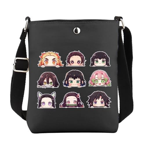 Demon Anime Themed Gift Demon Anime Inspired Crossbody Bag Animes Merch (BLK-Night De MB)