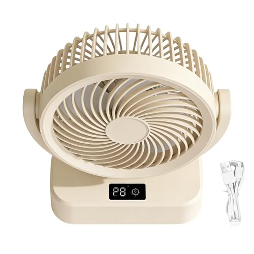 Ventilateur de table à écran digital et 6 vitesses pour chambre