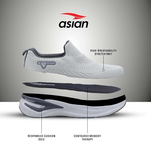 Image of ASIAN Wonderwalk Pro-16 Men's Walking Shoes with Ultra-Soft Cushioning | Slip- On Shoes with Lightweight Design | Ideal for Daily Walking, Gym & Travel