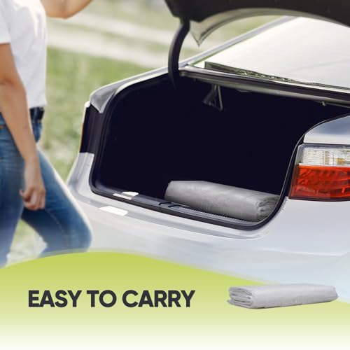 Image of ADVANCE OUTDOOR Carport Replacement Window Sidewall 10 /12x20 ft, Heavy Duty Waterproof & UV Protected, Easy Installation with Ball Bungees, White, One Sidewall Only