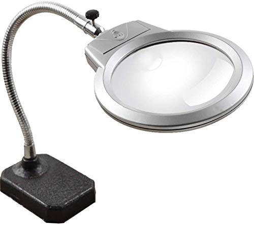 HJMMWT Förstoring av glasögon synhjälpmedel förstorare, lampor skrivbord förstoring glas silver 410 * 110 mm metall stent läsning identifiering av brevpapper kontor levererar 1 bättre liv