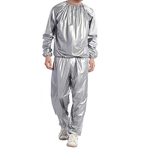 Evaliana Sweat Track Sauna Suit Fitness Weight Loss Exercise Gym Training Grey