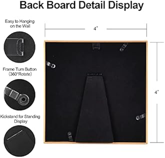 Fkvat 4x4 Picture Frame Set of 4, Matted Brass Simple Modern Brushed Thin Aluminum Metal Square Photo Frame Fits 3x3 with Mat or 4 x 4 without Mat Display For Tabletop or Wall Collage