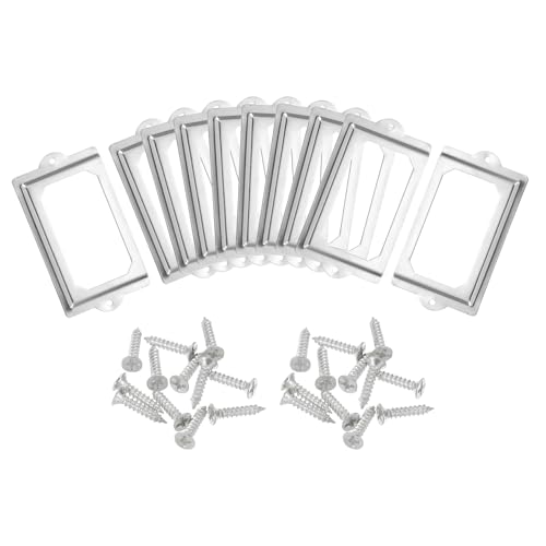 Porte-étiquettes en métal uxcell 124x70 mm argent pour tiroir et bureau x10