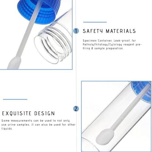 FENQURO 20 Stück 20ml Stuhlprobenröhrchen mit Etikettenaufkleber, urinbecher, Kotprobenröhrchen mit Löffel, Probenröhrchen für Haustiere zum Testen, Stuhlröhrchen mit Deckel Gute Abdichtung