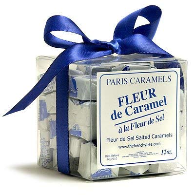 Paris Caramels - 17% Charentes-Poitou French Butter - Fleur de Sel Salt Caramels Gift Box - 28 Pieces, 250 Grams
