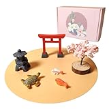 ZEN&TAO Miniature Desktop Zen Garden Accessories, DIY Zen Garden Fairy Garden Miniatures, Japanese Gift Idea, Terrarium, Dollhouse, Bonsai Decorative Craft Kit (Holiday Special 6pcs Set)