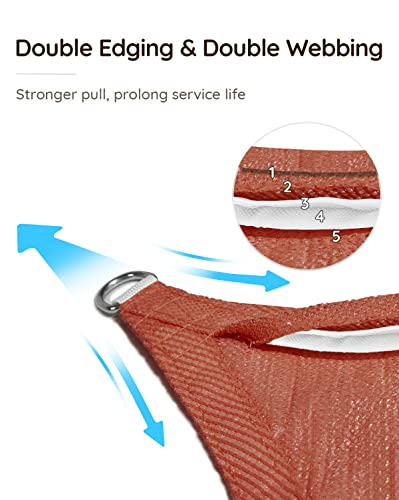 Quictent 20x26ft Sun Shade Sail for Patio, 185GSM Heavy Duty Rectangular Outdoor Sunshades UV Block Outside Canopy Cover for Backyard - Image 6