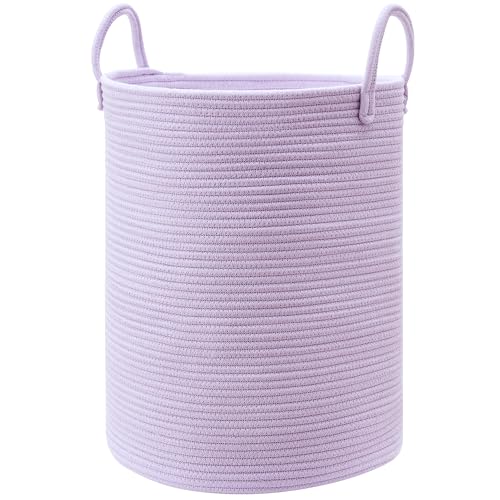 MOJOSCEND Hamper Purple Laundry Basket 80L Tall Lavender Hamper for Kids