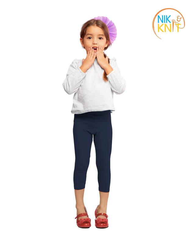 Image of NIK & KNIT Premium Stretchable Plain Capri Leggings for Girls /Kids | Night Wear | Leggings /Capris (Top /T-Shirt NOT Included)